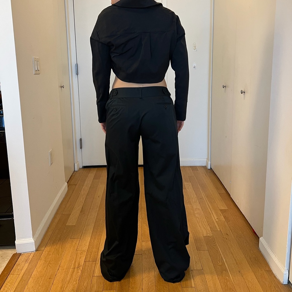 Trendy BCBGMaxAzria Black Wide-Leg Pants